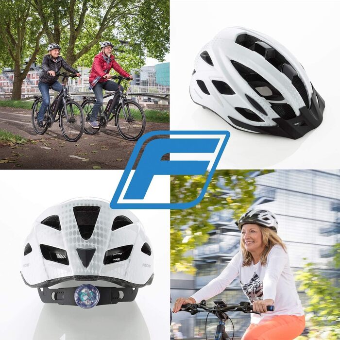 Велосипедний шолом FISCHER Urban Lano для дорослих, унісекс, білий, розмір L/XL (58-61 см)