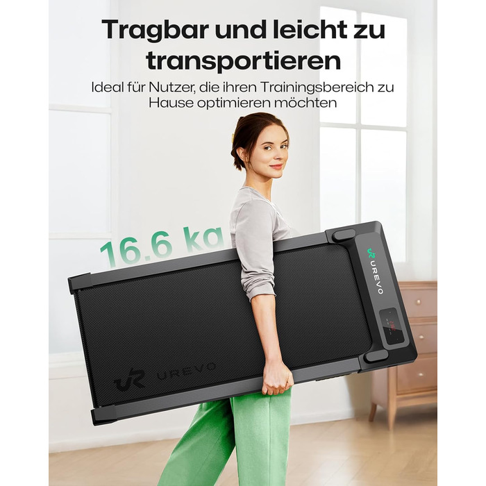 UREVO Smart Walking Pad: Бігова доріжка під стіл з двома амортизаторами, керування через додаток, для дому та офісу