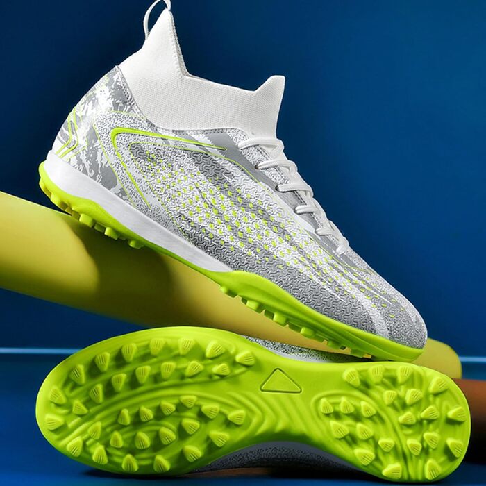 Дитячі футбольні бутси Donbest для хлопчиків: штучний газон, AG, FG, штифти, професійне тренування (4 білий, 34 EU)