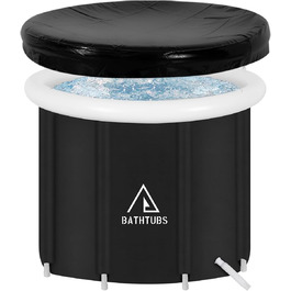 Надувна ванна для льоду Faltbare Eisbad - велика, чорна (80x65 см)