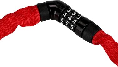 Ланцюговий замок ABUS Steel-O-Chain 4804C зі спеціальної сталі, кодовий, рівень безпеки 3 (Червоний, 75 см)