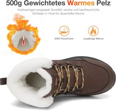 Зимові чоботи DANNTO для жінок, теплі, з підкладкою, непромокаючі, антиковзаючі, зимові черевики, колір кава, розмір 41 EU
