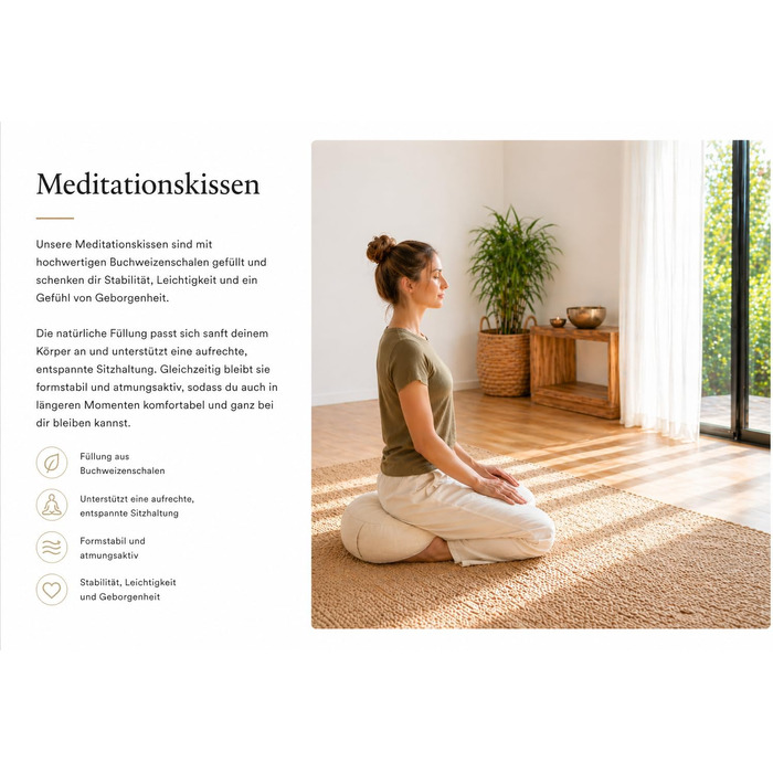 Подушка для йоги Yogakissen Shanti 15 см з вишивкою 