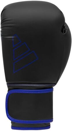 Боксерські рукавички adidas Hybrid 80 для боксу, кікбоксингу, MMA, тренувань, 6 унцій, чорні/сині, унісекс