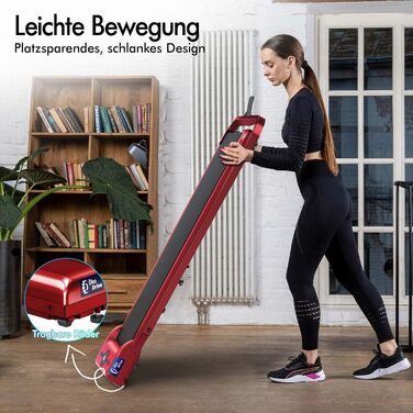 Інтелектуальний килимок для ходьби BLACK LORD SL9H - 2-в-1 для дому та офісу, з пульт та моніторингом даних, червоний (з ручками)