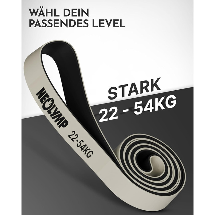 Гума для фітнесу Neolymp з натурального латексу, 22-54 кг, з електронною книгою, для силових тренувань