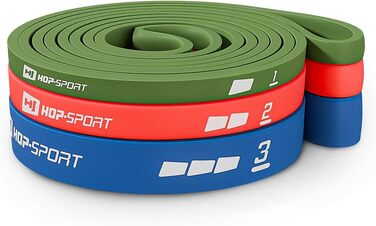 Набір еластичних стрічок Hop-Sport 2-29 кг, для силових тренувань та фітнесу, з дверним кріпленням