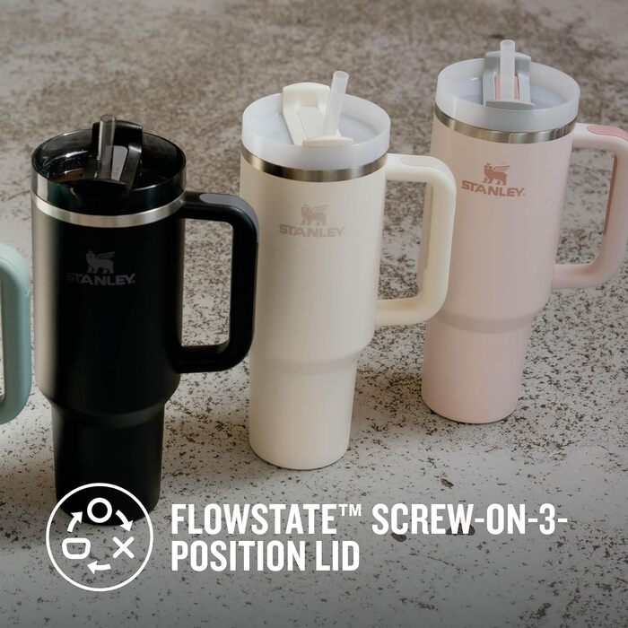 Термочашка Stanley Quencher H2.0 Flowstate з трубочкою 1,2 л, термокружка з нержавіючої сталі, зберігає напої холодними до 48 годин, без BPA, підходить для посудомийки