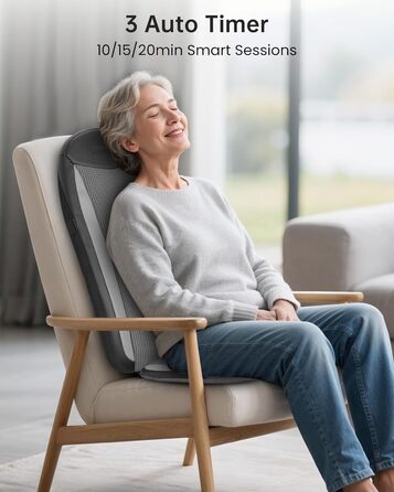 Масажне сидіння Comfier з функцією Shiatsu для шиї та спини, з підігрівом, для офісу та дому