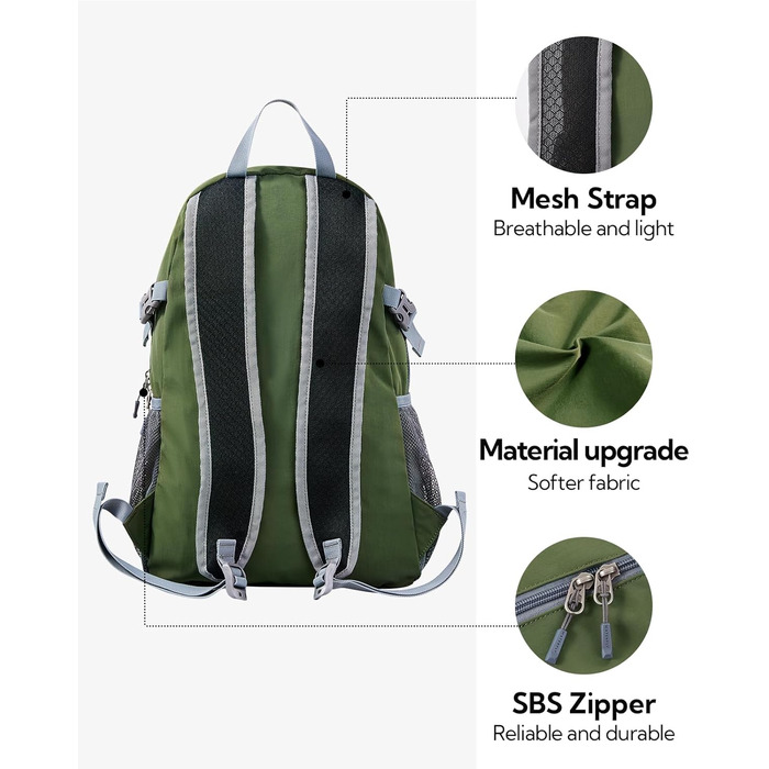 WATERFLY ультралегкий складаний рюкзак 20 л для походів, міський рюкзак для чоловіків та жінок, водонепроникний, для туризму, спорту, подорожей