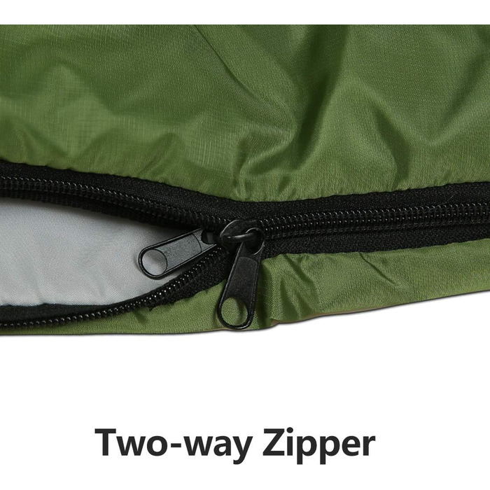 Сплячий мішок 3-4 сезони: теплий, легкий, водонепроникний для дорослих та дітей. Ідеально для кемпінгу, походів та відпочинку на природі (армійний зелений)