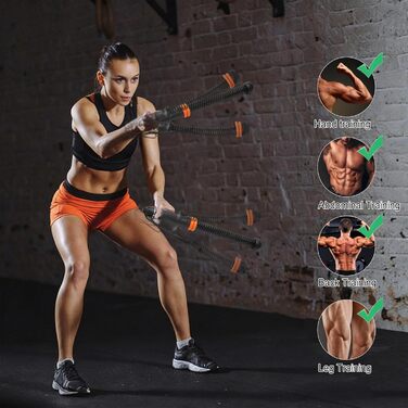 Бійцівське канат Ropeless Adjustable - 2 шт. (Чорний) для дому, фітнесу та спалювання жиру