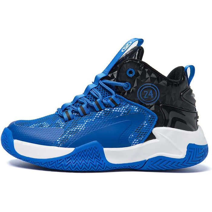 Дитячі баскетбольні кросівки Kinder: високий верх, амортизація, легкі, антиковзаючі, дихаючі, для активного відпочинку, унісекс, 36 EU, чорно-сині