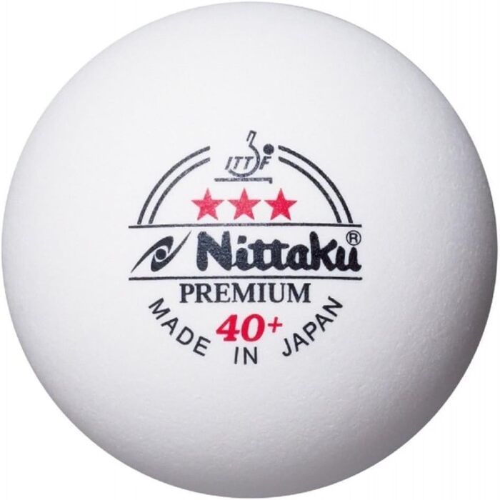 Тенісні м'ячі NITTAKU пластикові 3 зірки, білі, 40+ ITTF, 12 шт, преміум якість, оригінал