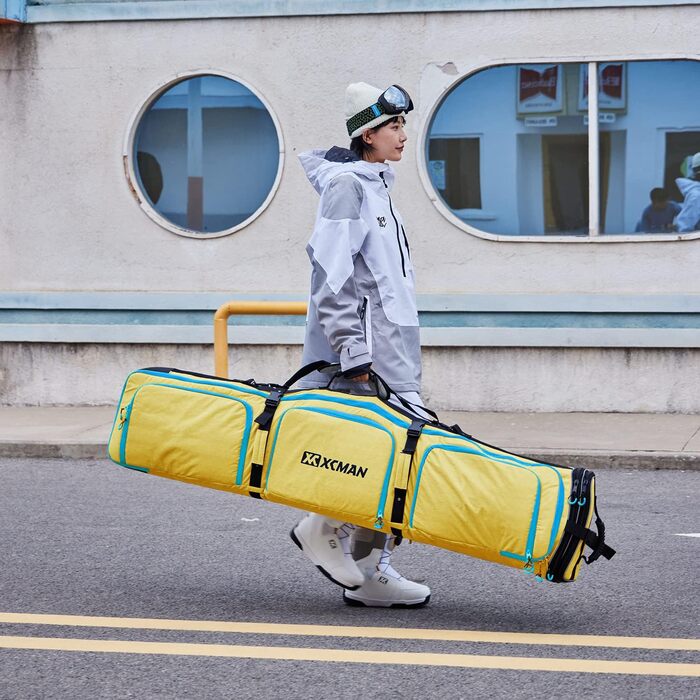 Чохол для сноуборду XCMAN, 160/190 см, міцний, для транспортування та подорожей (жовтий)
