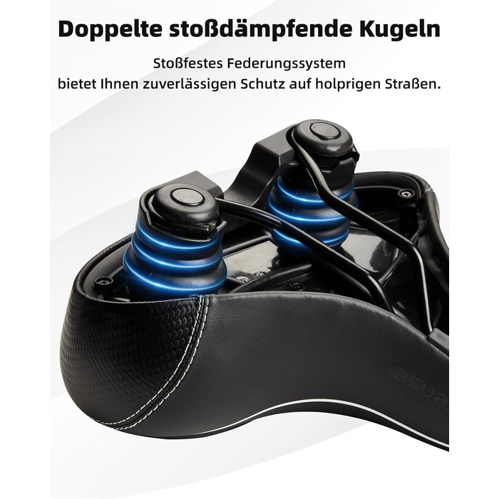 Зручний велосипедний сидіння з подвійною амортизацією, Memory Foam, для Peloton Bike, Mountain Bike, чоловіків та жінок, білий