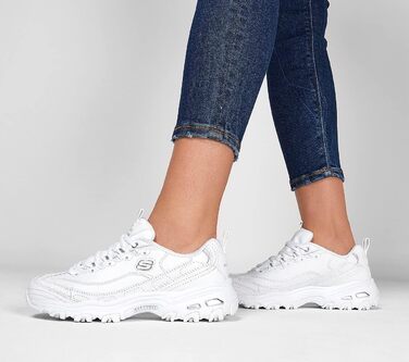 Кросівки жіночі Skechers D'Lites Fresh Start чорно-білі, шкіра/сітка, Memory Foam, 40 EU