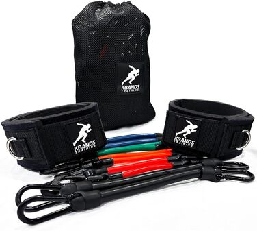 Kbands еспандери для ніг для швидкості та сили, з програмами Speed 101 і Agility FX, розміри для дітей, середнього та просунутого рівня