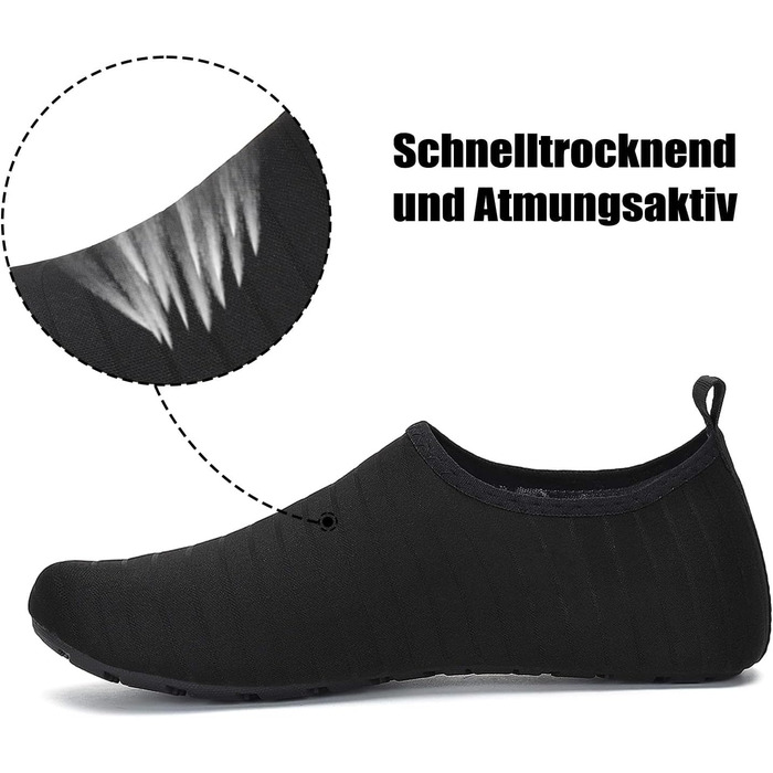 Чоботи для плавання Sagaro: чоловічі та жіночі, легкі, з неопрену, швидко сохнуть, для пляжу, серфінгу, розмір EU 36-47, Smoky Black