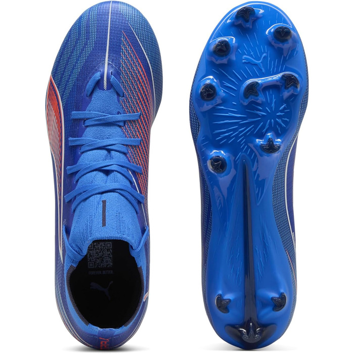 Жіночі футбольні бутси PUMA Ultra 6 Match+ FG/AG, розмір 40 EU, кольори: блакитний, білий, червоний