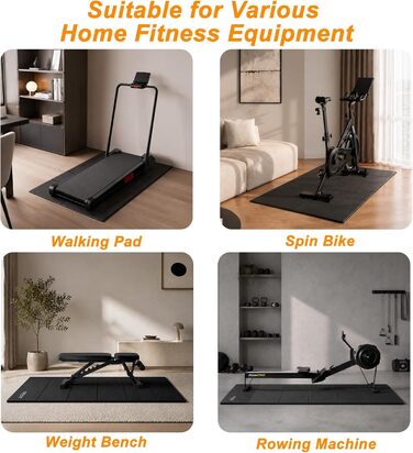 Walking Pad килимок для бігової доріжки, антиковзкий, шумоізоляційний, з високощільним PVC 140x60x0.6 см