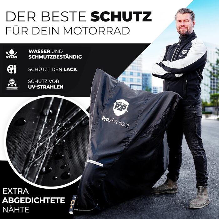 Водонепроникна накривка для мотоцикла Pro2Protect® - захист від дощу та сонця | Накривка для мопеда, скутера, Vespa, ролера | Garage для мотоциклів