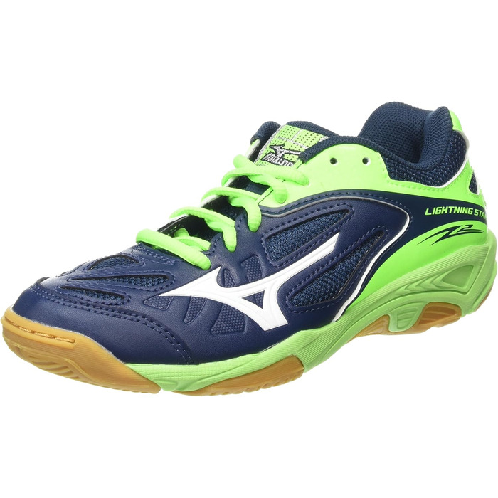Дитячі спортивні кросівки Mizuno Lightning Star Z2 для залу, розмір 42 2/3 (34 EU), блакитний, білий, зелений