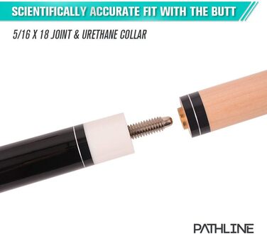 Більярдний кий Pathline Billardqueue-Set, 147,3 см, канадський клен, набір з чотирма киями та кейсом (510 г, 538 г, 567 г, 595 г), колір зелений