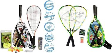 Набір для кросмінтону Speedminton S900 з карбоновими ракетками, 5 воланами Speeder, ігровим полем, сумкою та дитячим набором
