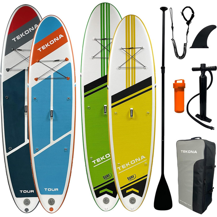 Надувна SUP-дошка TEKONA 300 см з веслом, рюкзаком, насосом, 3 плавниками, комплект для каяка, різні моделі та кольори