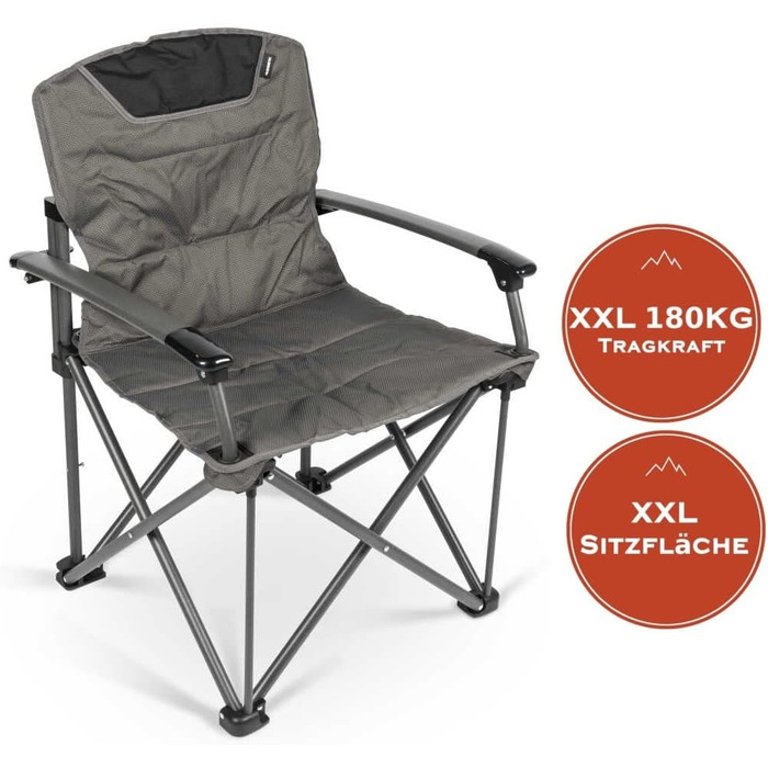 Кемпінговий стілець Kampa FT0180: Максимальне навантаження 180 кг, EXTRA комфорт