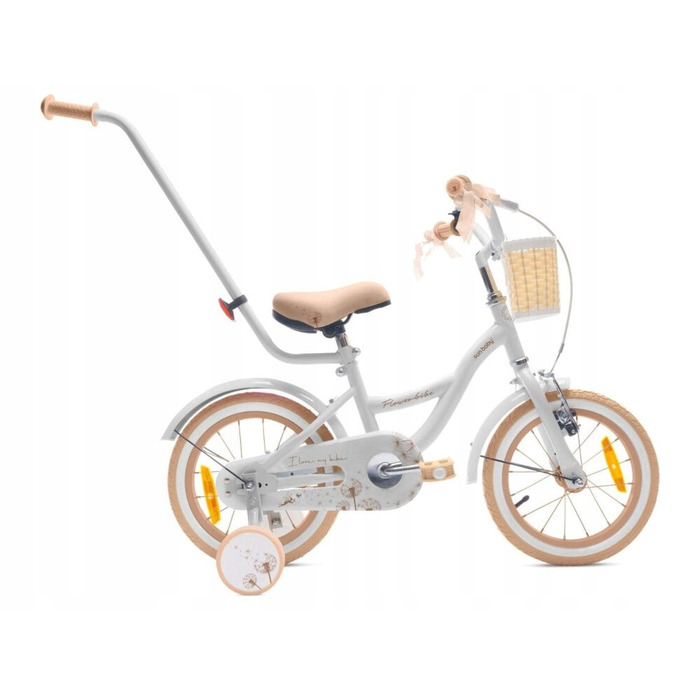Дитячий велосипед SUN BABY Flower Bike 16 дюймів для дівчинки, біло-бежевий