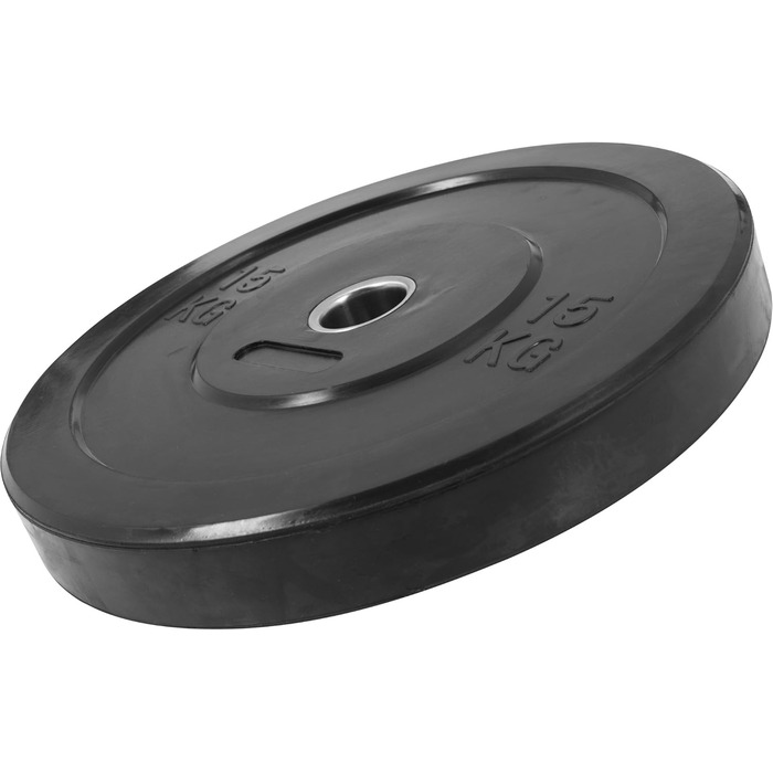 Олімпійські диски для штанги GORILLA SPORTS, гумові, чорні, 5-25 кг, 50 мм, нековзні