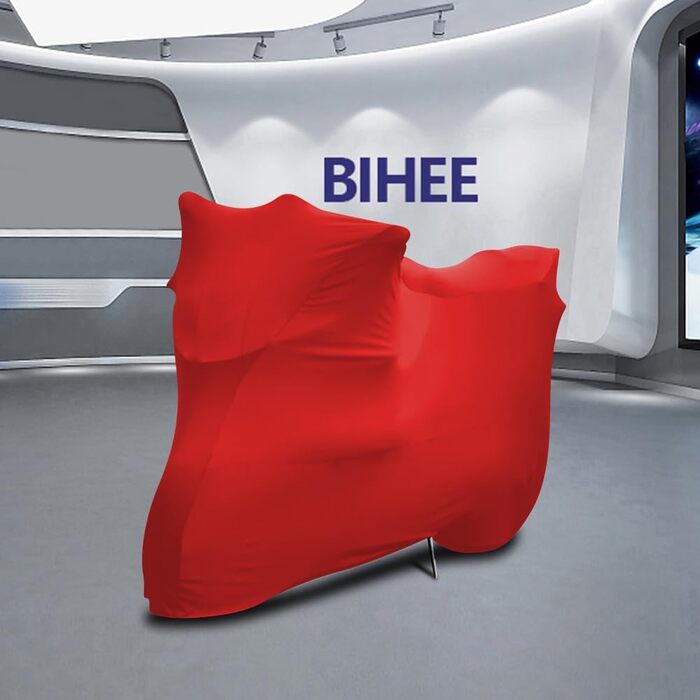 Захисний чохол для мотоцикла BHIEE від пилу, еластичний тканинний чохол для зберігання в приміщенні (Червоний, 295 x 109 x 140 см)