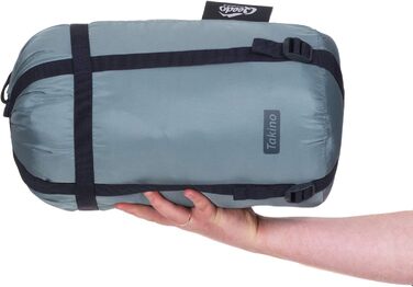 Сплячий мішок Qeedo Fluffy 0 Daunen - 4 сезони, комфортна температура 0°C, RDS-сертифікат (Сірий, M)