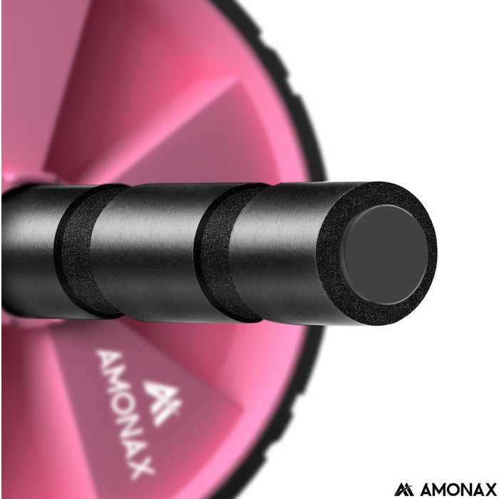 Ролик для пресу Amonax, тренажер для живота, колісо для пресу з килимком для колін, для чоловіків та жінок, тренування пресу (Рожевий)