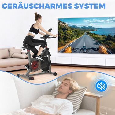 Велотренажер Heimtrainer S100 з регульованим опором, LED-дисплеєм, датчиком пульсу та тримачем для смартфона/планшета