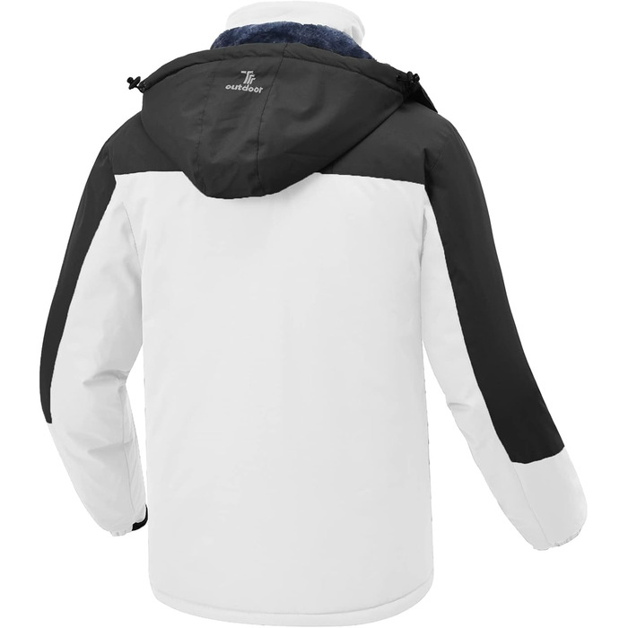 Чоловіча зимова куртка Jacken з флісовою підкладкою, водонепроникна, дихаюча, тепла, вітрозахисна Softshell з капюшоном (L, білий)