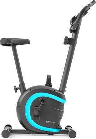 Велотренажер Hop-Sport HS-015H для дому, компактний, для літніх людей, з пульсометром і антиковзкими педалями, бірюзовий
