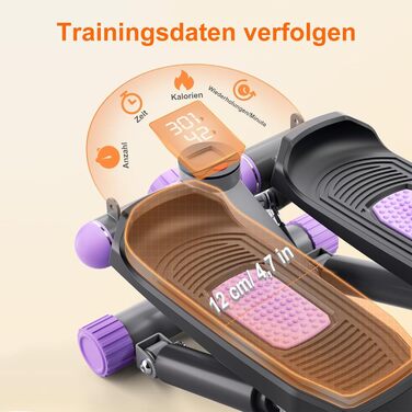 Міні степер для дому з мотузками, 150 кг, LCD дисплеєм, регульованим опором, для тренування ніг, рук, сідниць