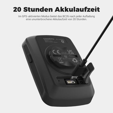 Велокомп'ютер COOSPO BC26 GPS, бездротовий, Bluetooth 5.0/ANT+, IP67, водонепроникний, 2,3