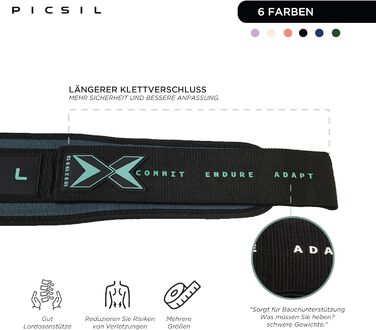 Пояс для важкої атлетики PICIL, підтримка попереку, схвалений для змагань, з пряжками, чорний (XL, Зелений)