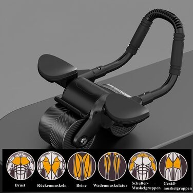 Ролик для пресу з автоматичним відскоком та підтримкою ліктів, чорний