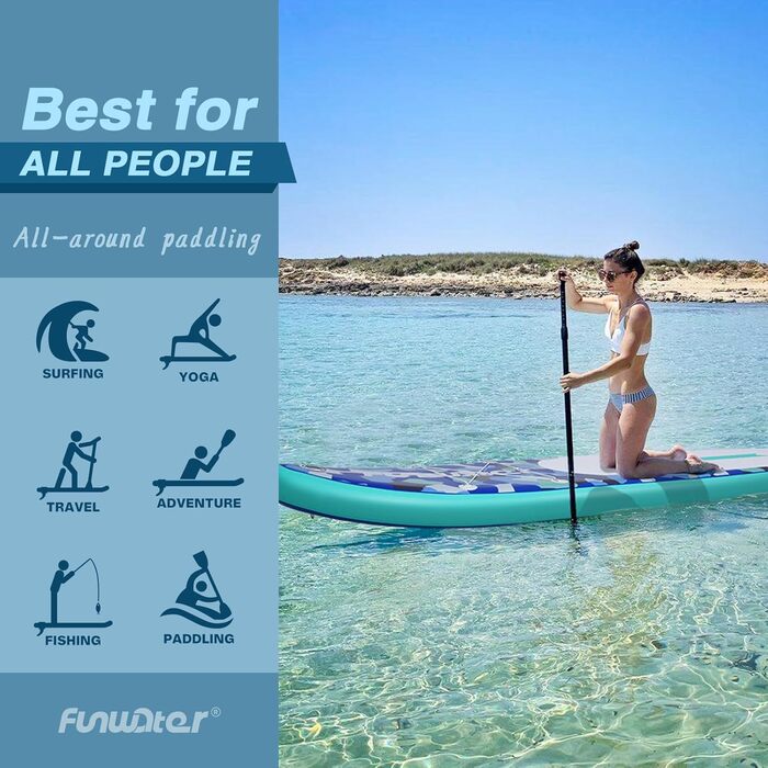 Надувний SUP-борд FunWater 11'10'6: комплект з аксесуарами (весло, насос, сидіння)