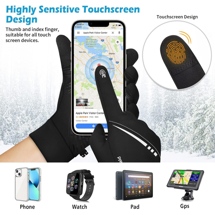 Рукавички для велосипеда зимові, сенсорні, водонепроникні, вітрозахисні. Підходять для катання на велосипеді, гірськолижному спорту, роботи, походів, верхової їзди та альпінізму.
