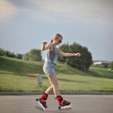 Ролики для дітей, ролики для хлопчиків та дівчаток, регульовані ролики для дітей 3-9 років, ролики з підсвіткою для початківців, червоні S(27-32)