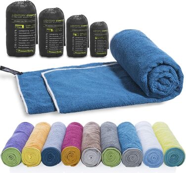 LightDry® Original Мікрофіброве спортивне рушник - туристичне рушник для рюкзака, спортивне та фітнес рушник для плавання. Швидковисихаюче, антибактеріальне рушник 200 x 100 см Petrol