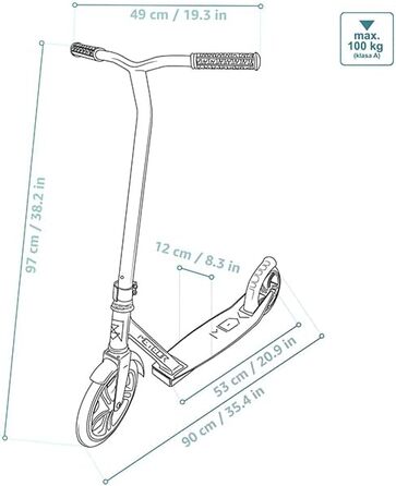 Самокат Meteor Scooter Pro для дітей та дорослих, спортивний трюковий міський ролер
