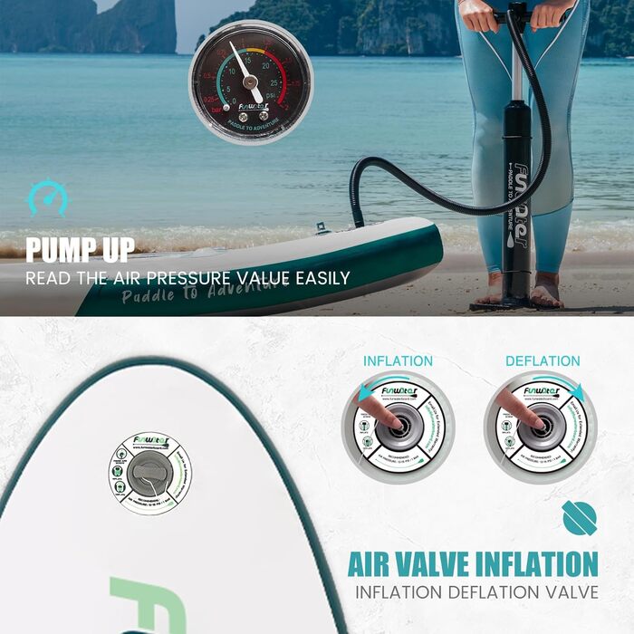 Надувний SUP-борд FunWater 10' & 11' з аксесуарами. Підходить для всіх рівнів майстерності.