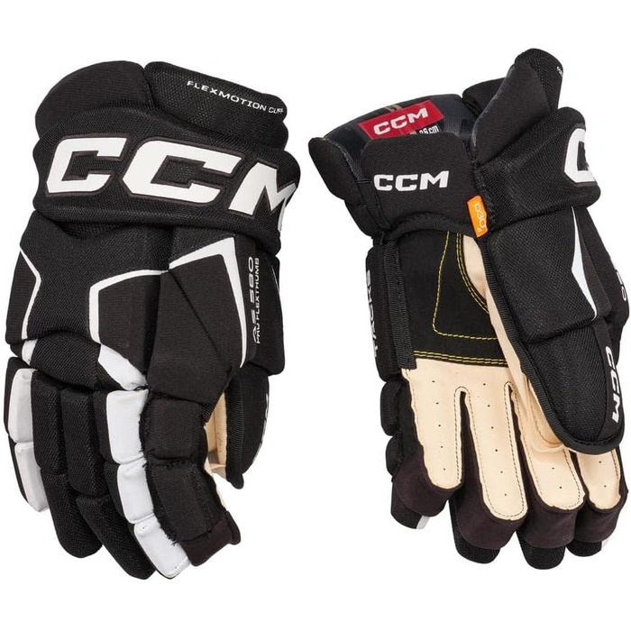 Дитячі хокейні рукавички CCM Super Tacks AS-580, чорні/білі, 11 дюймів